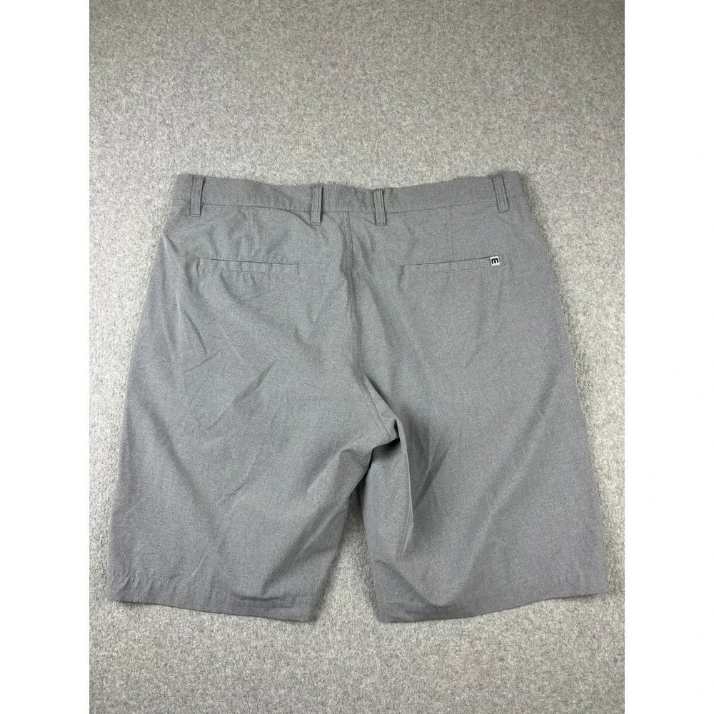 Travis Mathew Shorts Mens 36 Grey Golf Performance Stretch Micro Pattern